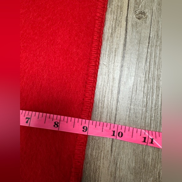 Red Alpaca Wool Blend Fringe Rectangle Scarf - Picture 5 of 6